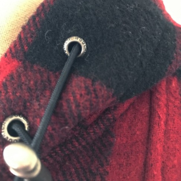 Woolrich Red Buffalo Plaid Wool Duffle Coat - Picture 4 of 8